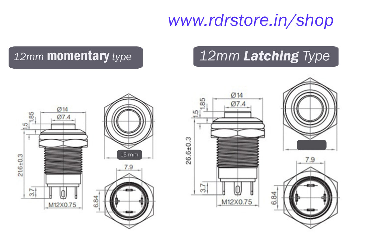 Illuminated Stainless Steel Momentary Type Pushbutton