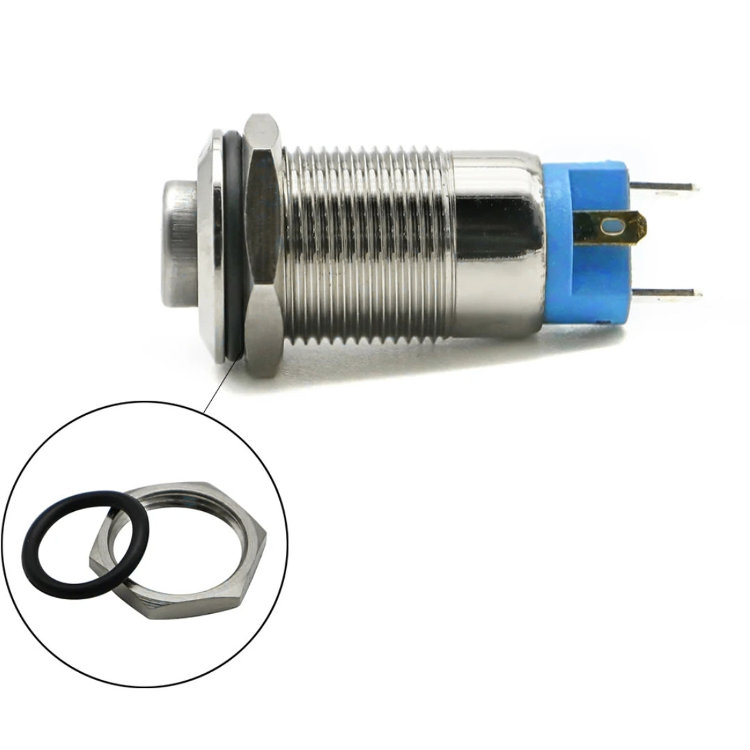 12mm Size BLUE Led Stainless Steel Latching Type Push Button Switch 5v-24v DC