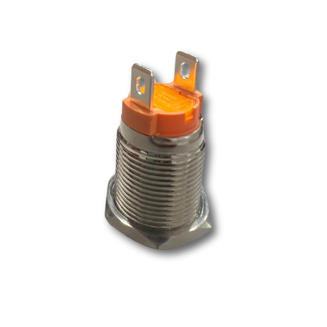 16mm Size 24v DC 16amps Stainless Steel Latching Type FlatHead PushButton Switch