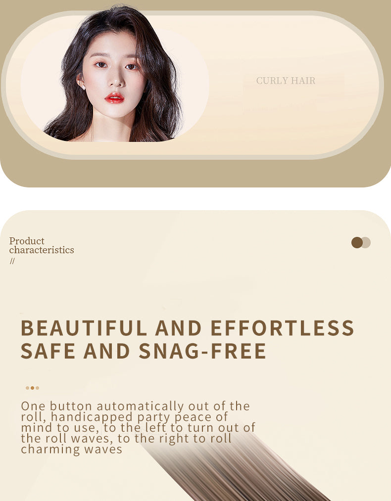 Automatic Rotating Hair Curling Iron Burn protected