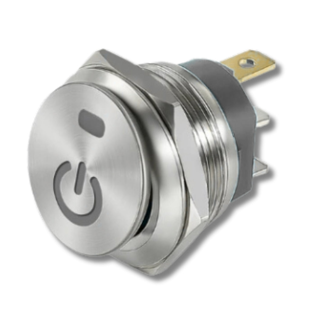 22mm Stainless steel Rocker Switch DPDT RED LED