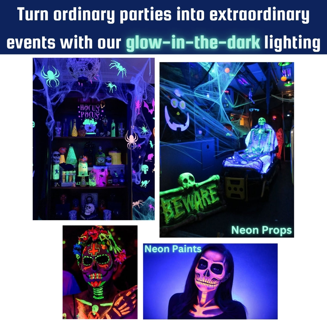Blacklight(UV Light) for Halloween decorations, glow party UV light Floodlight