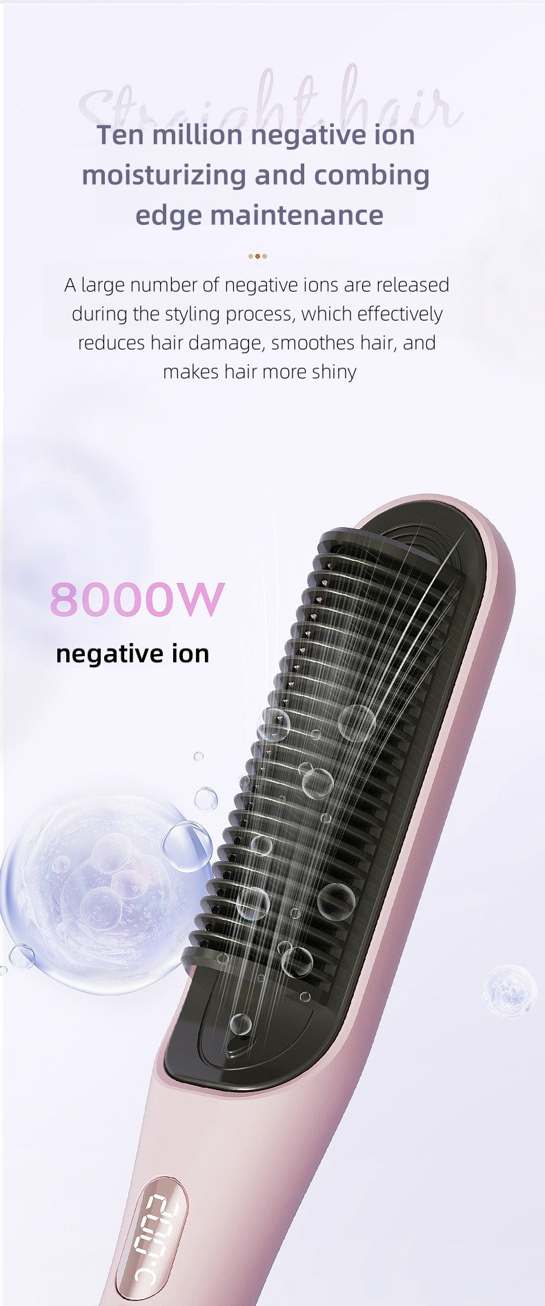 Hair Straightening Iron Comb for women