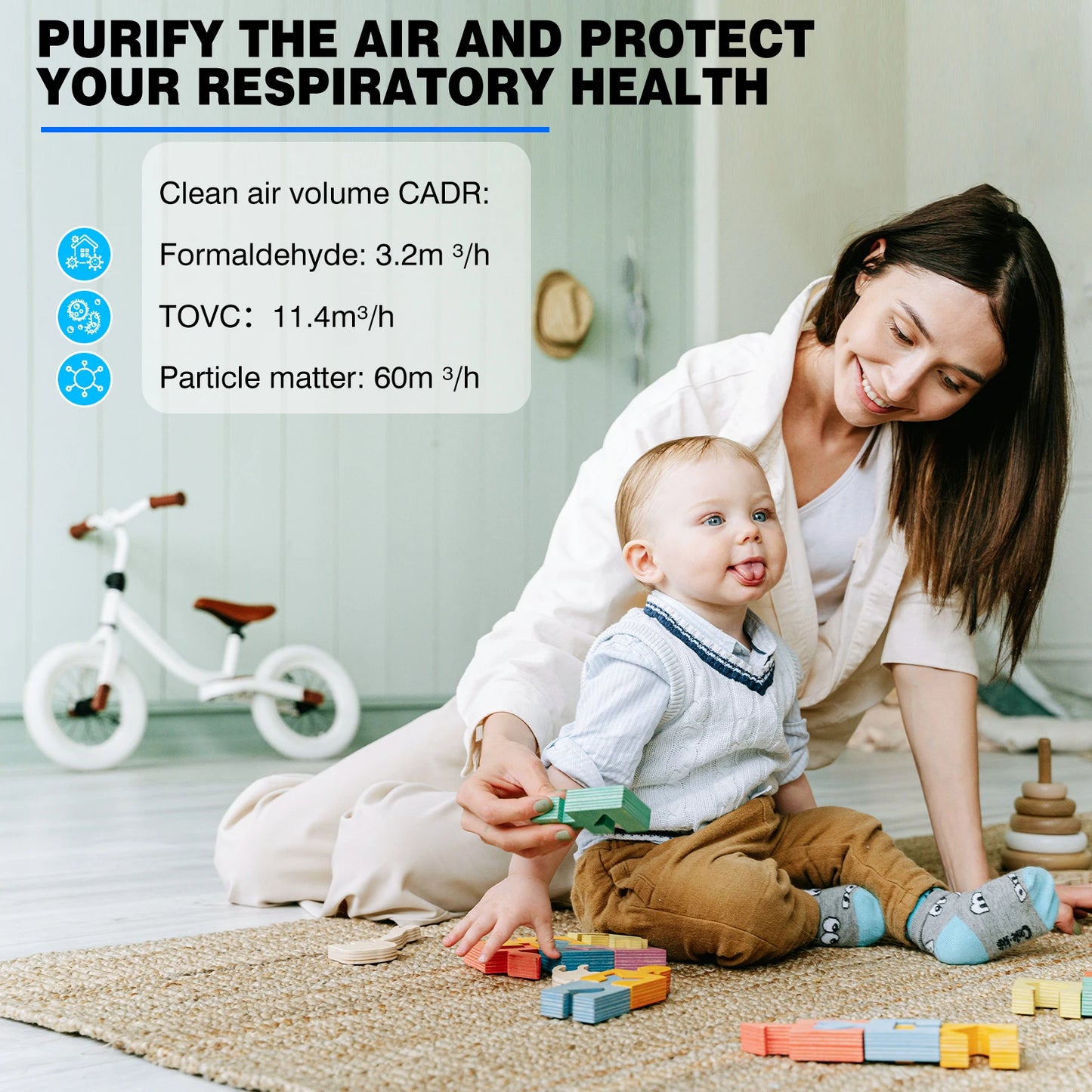 High efficiency air purifier with Hepa filter for rooms, hotels & offices