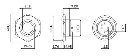 40mm Size Green Led Stainless Steel Momentary Type Push Button Switch 5V-12v DC