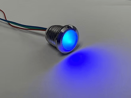 16mm RED & BLUE Dual Led Indicator light ABS Body 12v DC