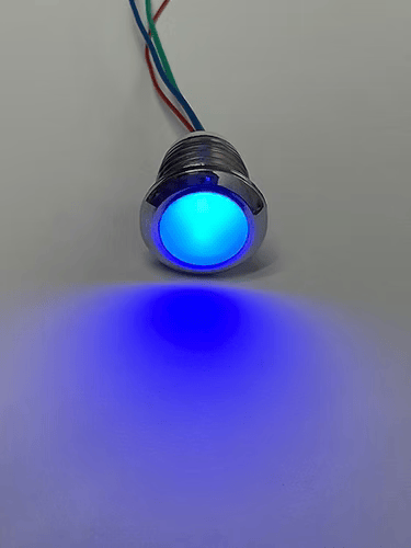 16mm RED & BLUE Dual Led Indicator light ABS Body 12v DC
