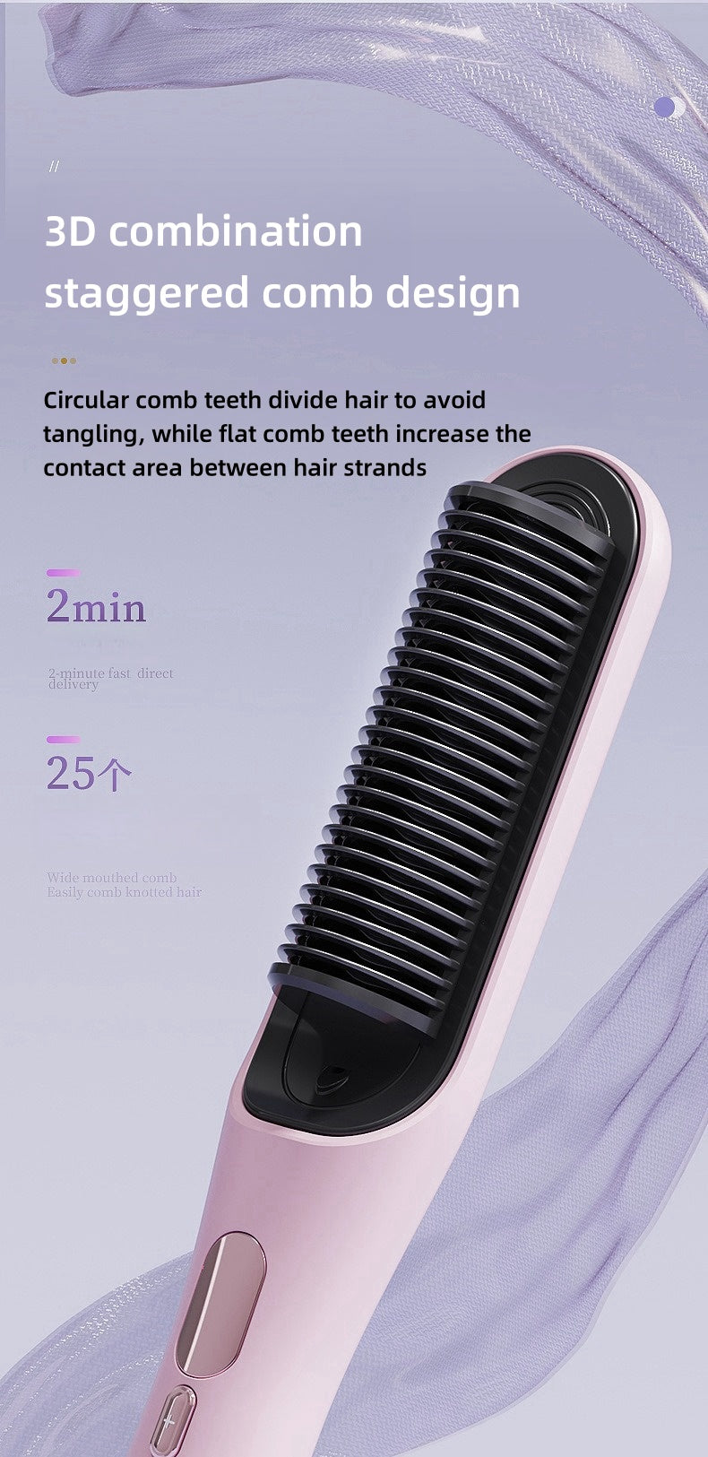 Hair Straightening Iron Comb for women