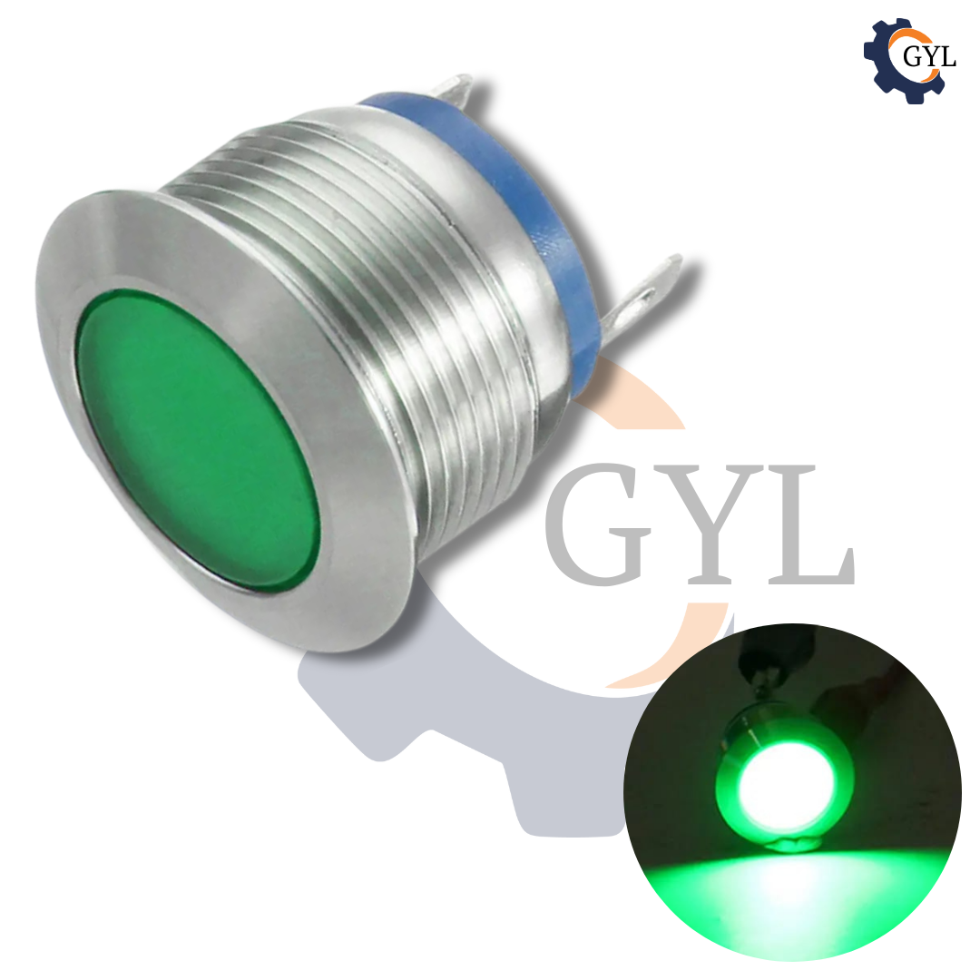 22mm GREEN Led Metal Indicator light waterproof 220v AC