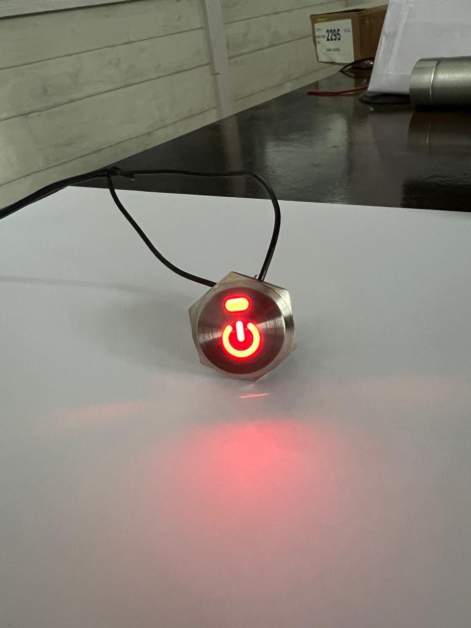 22mm Stainless steel Rocker Switch DPDT RED LED