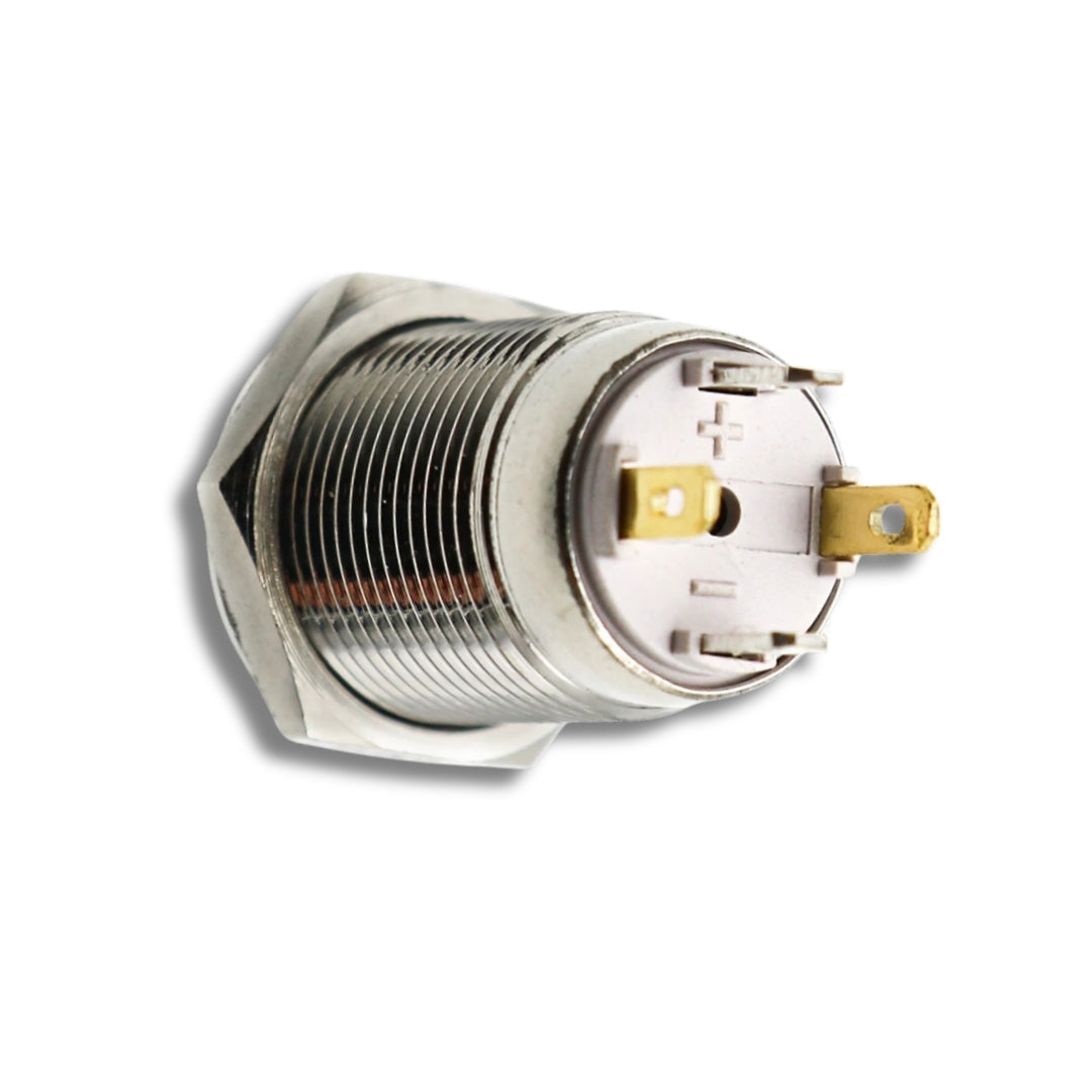 12mm Size WHITE Led Stainless Steel Momentary Type Push Button Switch 5v-24v DC