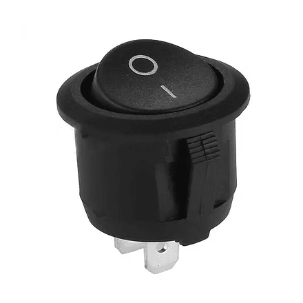 20mm Round Rocker Switches Black (2 Pin) 12v DC/220v AC