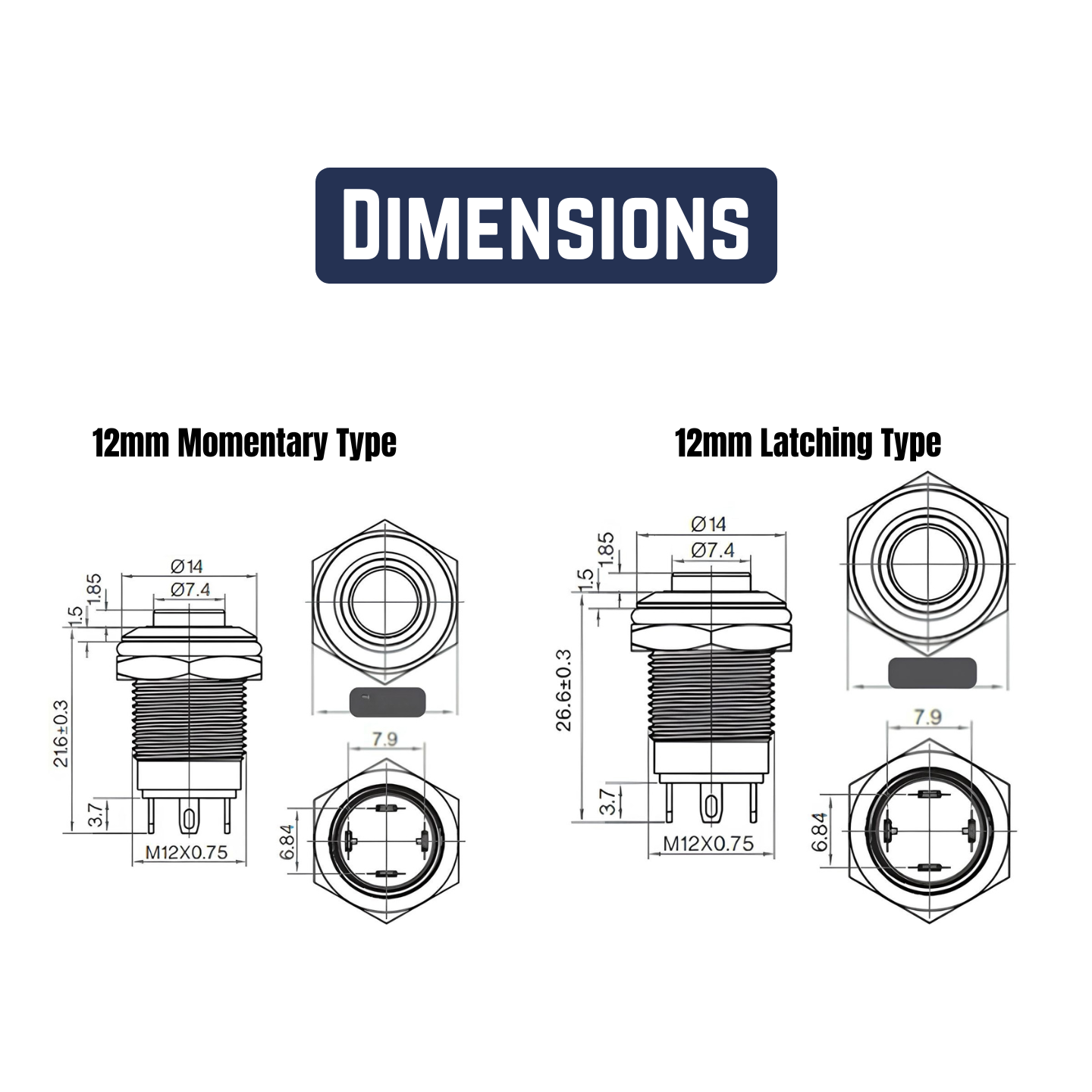 12mm Size RED power symbol Led Metal Latching Type Push Button Switch 220v AC
