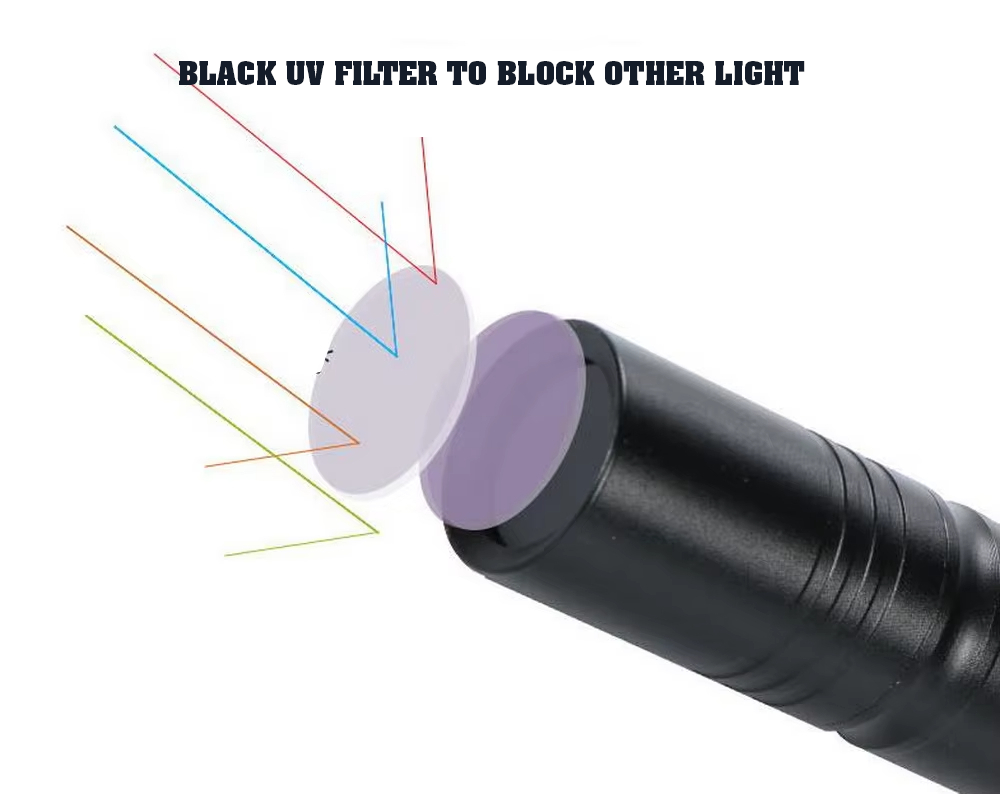 3W 365nm UV Torch for Pet Urine & Stain Detection | Black Filter UV Light
