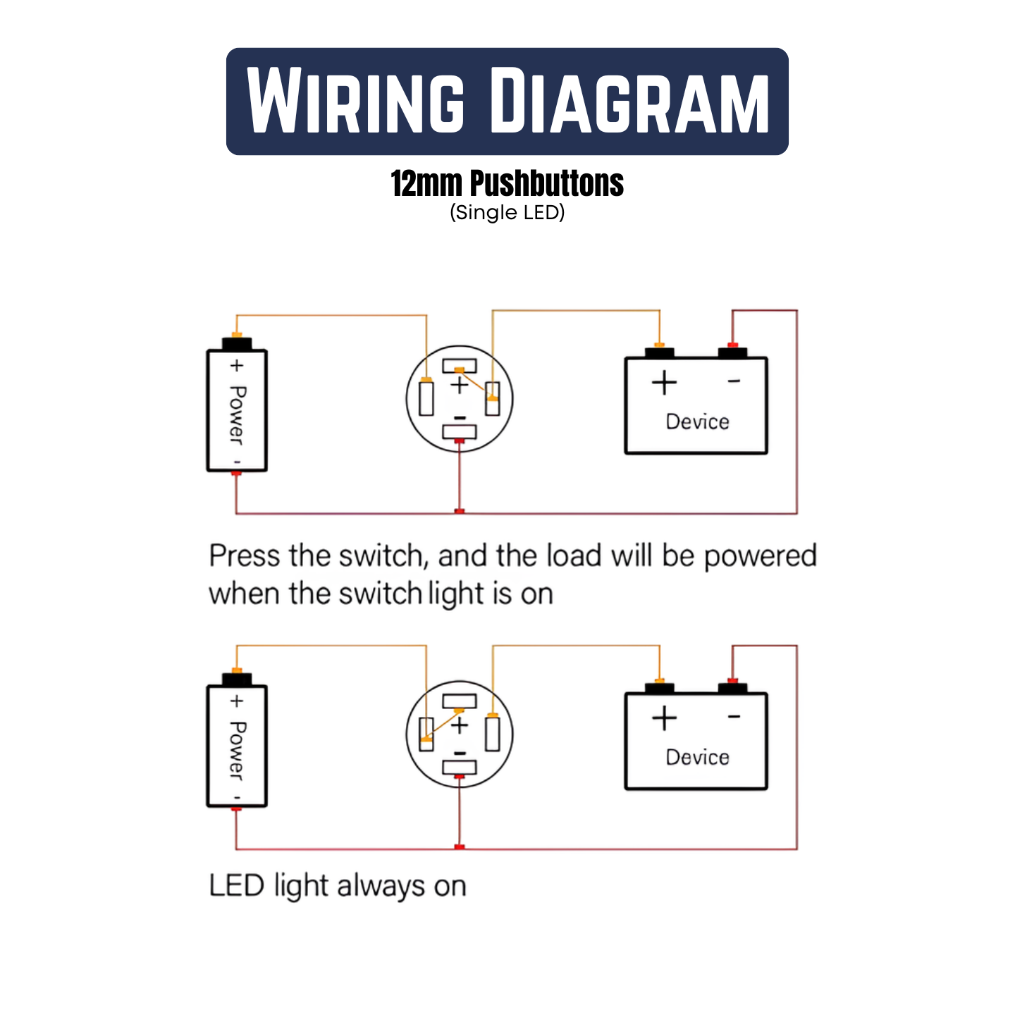 12mm Size RED power symbol Led Metal Latching Type Push Button Switch 220v AC