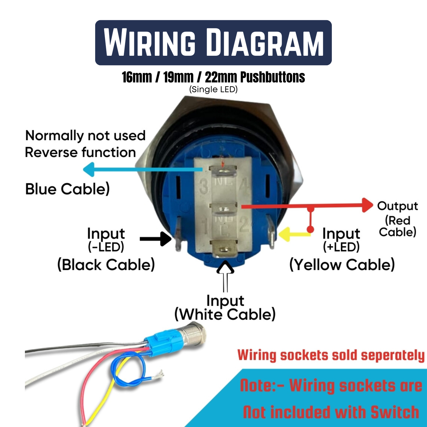 Illuminated Stainless Steel Latching Type Pushbutton