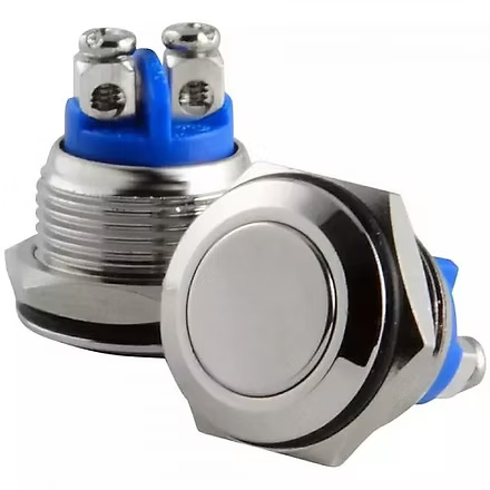 22mm Size 250v AC/12v DC Stainless Steel Momentary Type Push Button Switch