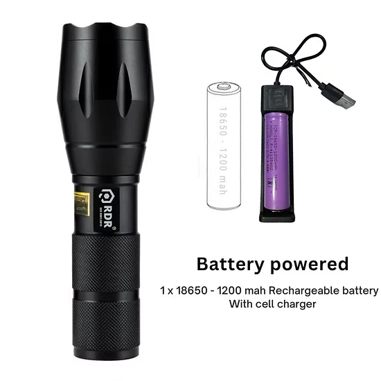 zoomable 3w 365nm UV(Ultraviolet) aluminium Body Flashlight + cell + charger