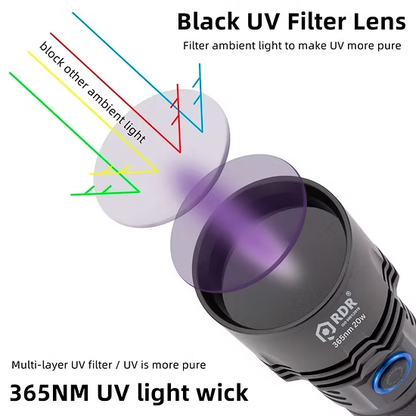 20w 365nm UV(Ultraviolet) aluminium Body Flashlight + cell