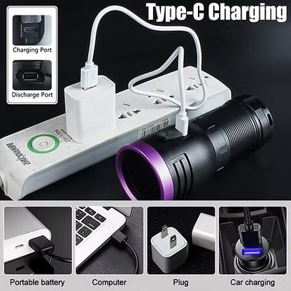 120W 365nm Black Filter UV Torch for Pet Urine & Stain Detection