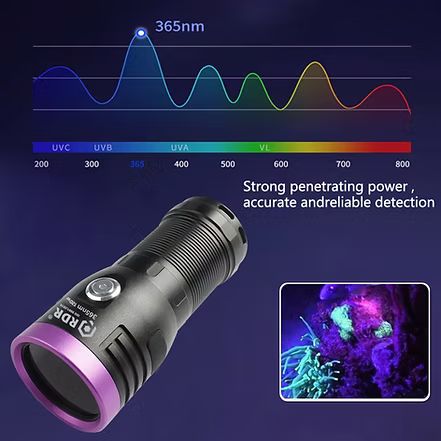 365nm 120W UV Torch with Black Filter for High-Power Inspection
