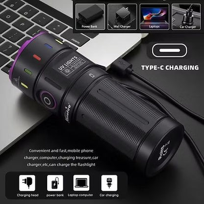 365nm 100W UV Torch with Black Filter for High-Power Inspection