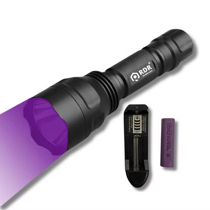 5W Aluminium 365nm UV Flashlight +18650 1200mAh Li-ion cell + charger