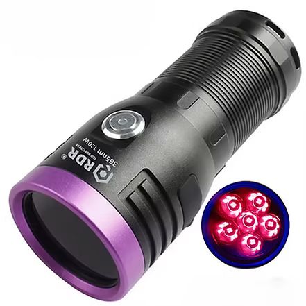 120W 365nm Black Filter UV Torch for Currency, Document & Security Fluorescence