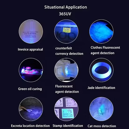 3W UV(Ultraviolet) Torch 365nm +1200mah cell+ charger