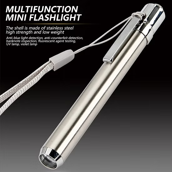 Pen UV light torch 395nm/365nm AAA battery