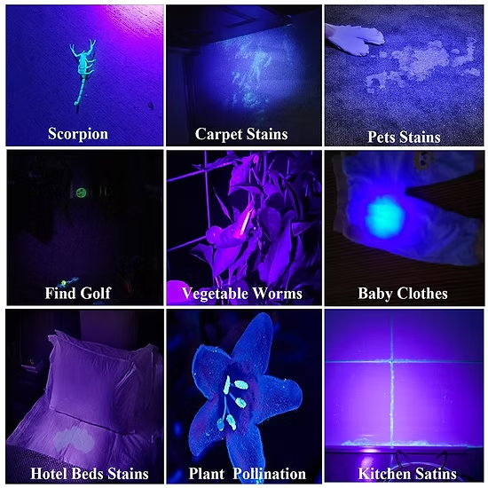 5W Aluminium 365nm UV Flashlight +18650 1200mAh Li-ion cell + charger