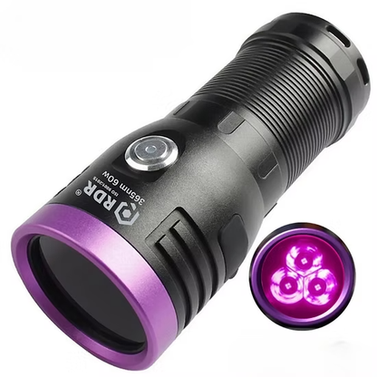60w 365nm UV(Ultraviolet) aluminium Body Flashlight + 4 cell
