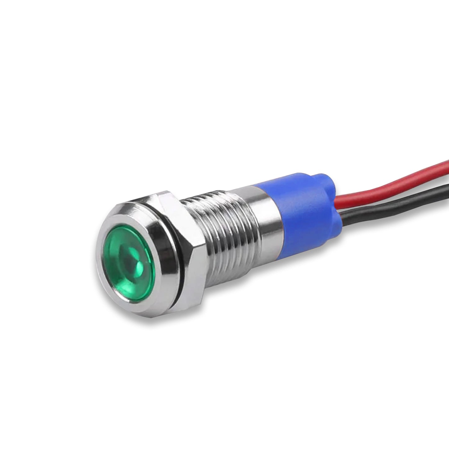 Panel Mount LED Indicator Light 8mm–22mm | Metal Body | 220V AC & 12V/24V DC | IP65 Waterproof Signal Lamp | Red, Green, Blue, White Colors