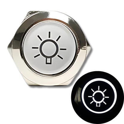 16mm/19mm illuminated pushbutton switch Waterproof, no nc, for Cars and Bikes