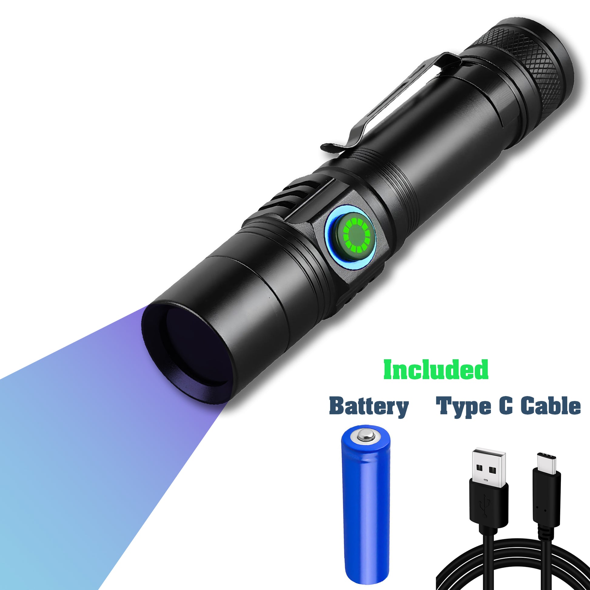 365nm 10W UV Torch with Black Filter for Pet Stain Detection