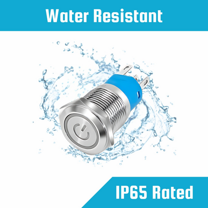 22mm Size 220V AC RED & GREEN Power symbol DUAL Led S.S. Latching pushbutton