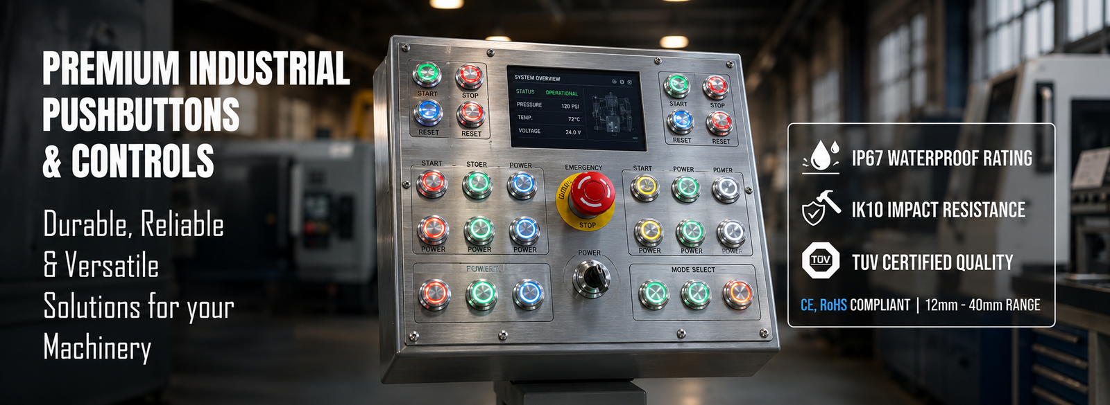 GYL panel mount pushbuttons