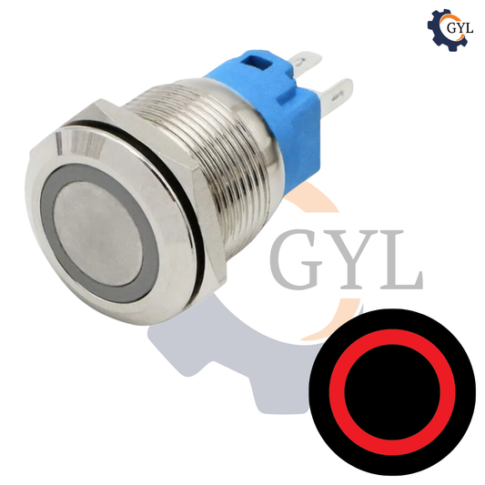 16mm Size RED Led Stainless Steel Momentary Type Push Button Switch 5V-24V DC