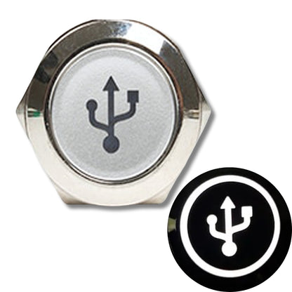 16mm/19mm illuminated pushbutton switch Waterproof, no nc, for Cars and Bikes