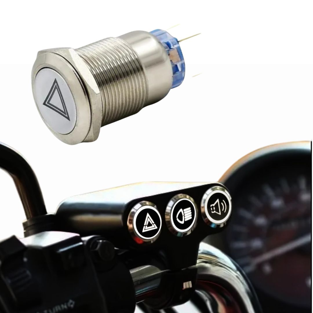16mm/19mm illuminated pushbutton switch Waterproof, no nc, for Cars and Bikes