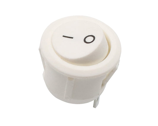 20mm Round Rocker Switches White (2 Pin) 12v DC/220v AC