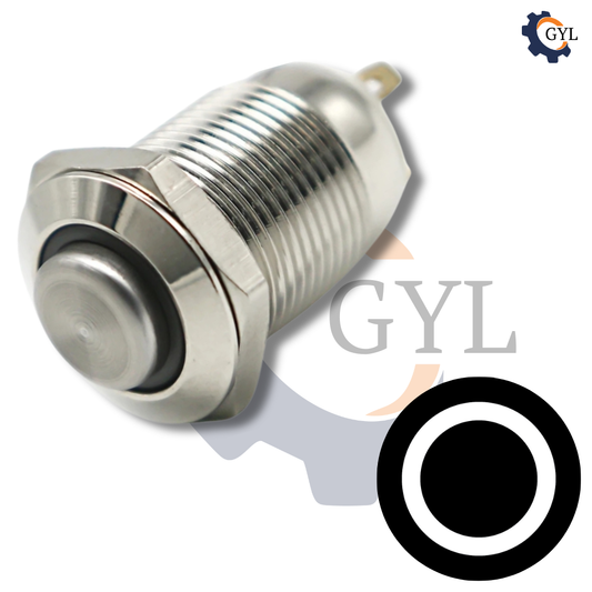 12mm Size WHITE Led Stainless Steel Momentary Type Push Button Switch 5v-24v DC