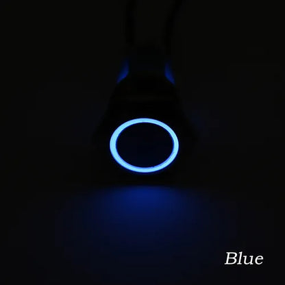 Dual LED 22MM MOMENTARY 9 PIN DPDT RED+BLUE 12V DC