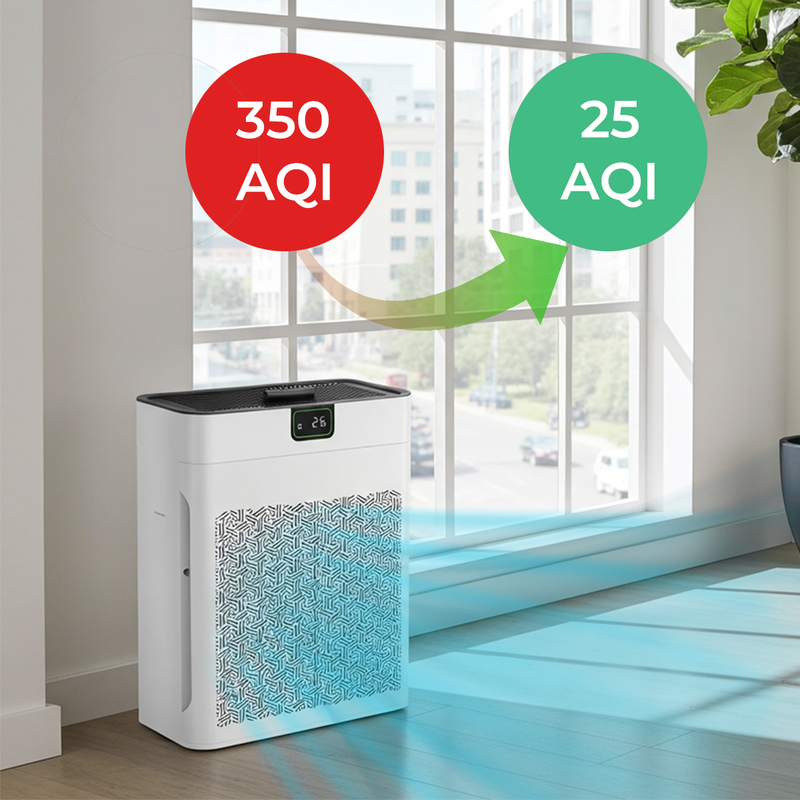 GYL Large-Room Air Purifier with H13 HEPA Filter, 270 m³/h CADR