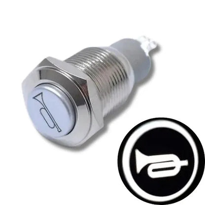 16mm/19mm illuminated pushbutton switch Waterproof, no nc, for Cars and Bikes