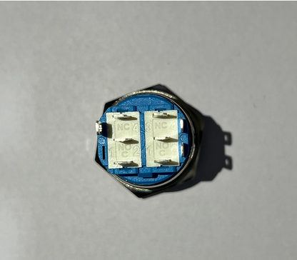 Dual LED 22MM MOMENTARY 9 PIN DPDT RED+BLUE 12V DC