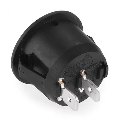 20mm Round Rocker Switches Black (2 Pin) 12v DC/220v AC