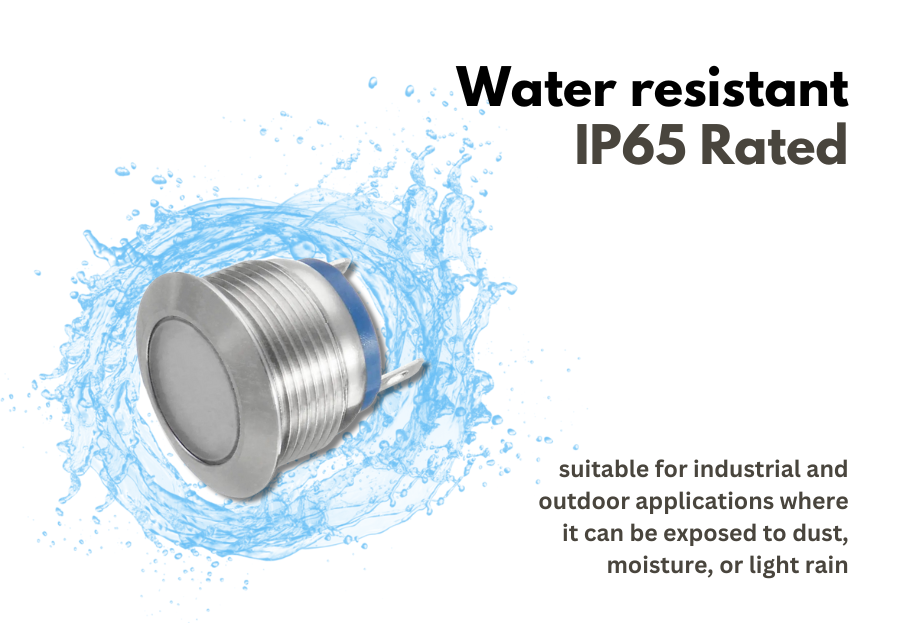 19mm BLUE Led Metal Indicator light waterproof 12v DC