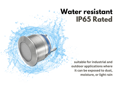 19mm BLUE Led Metal Indicator light waterproof 12v DC