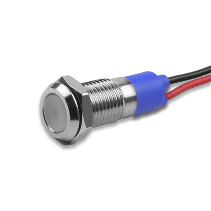 Panel Mount LED Indicator Light 8mm–22mm | Metal Body | 220V AC & 12V/24V DC | IP65 Waterproof Signal Lamp | Red, Green, Blue, White Colors